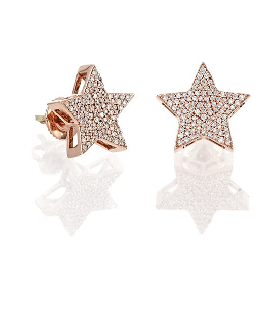 3/8 Cts Natural Diamond Star Earring