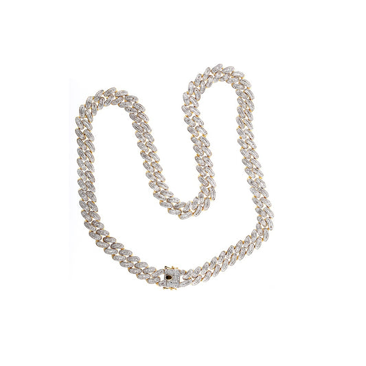 Iced Cuban Chain With 14.21 Cts Natural Diamonds