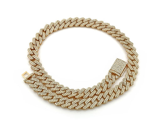 Iced Cuban Chain With 34 Cts Natural Diamonds