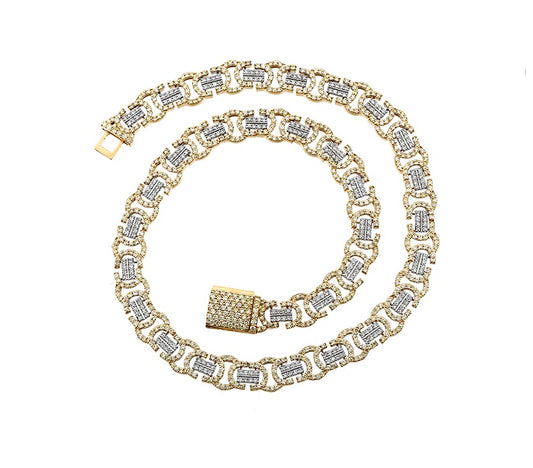 Channel Link Chain With 21 Cts Natural Diamond