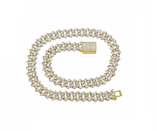 Iced Out Miami Cuban Chain With 41.84 Cts Baguette Diamond