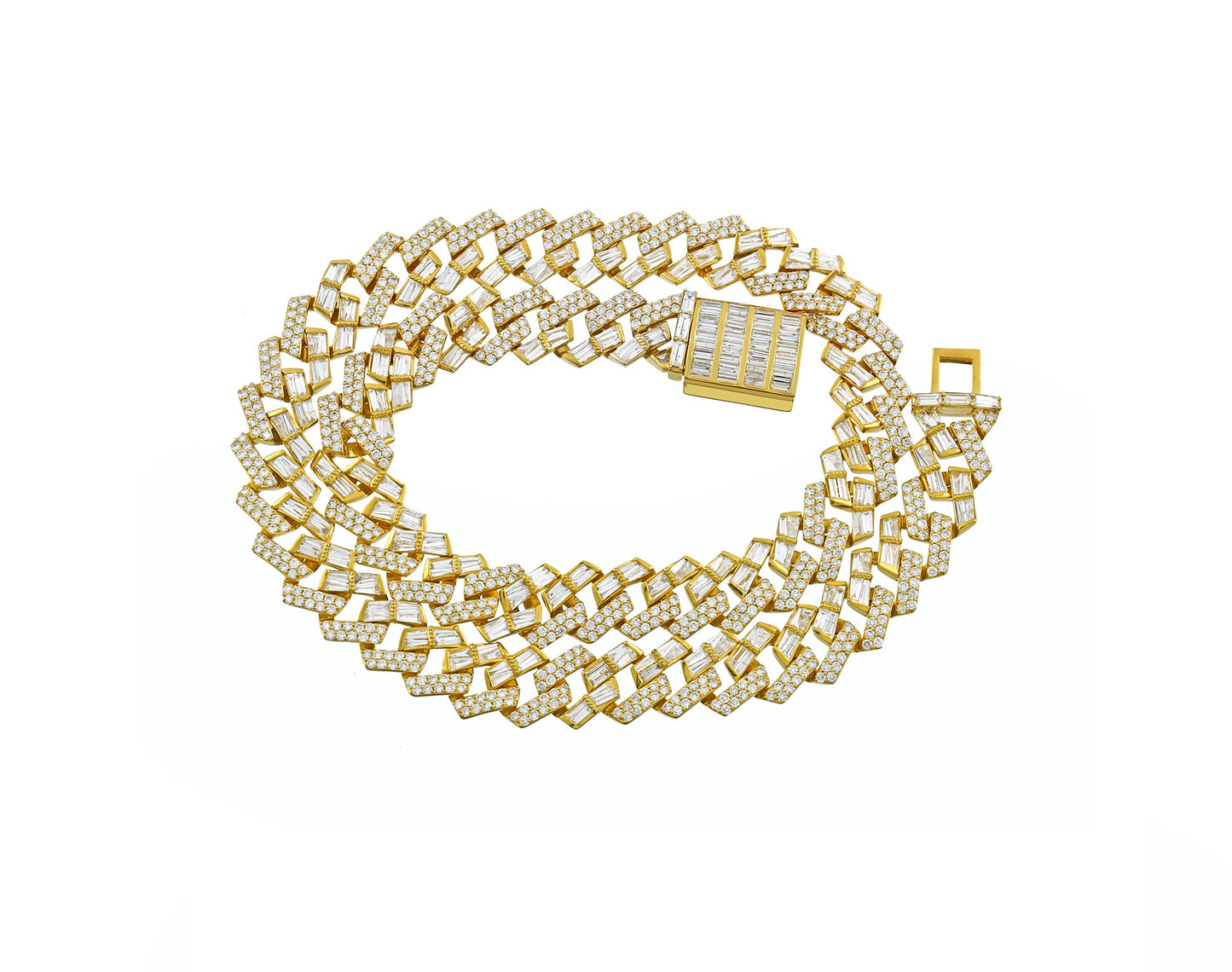 36.61 Cts Natural Diamonds Iced Cuban Chain