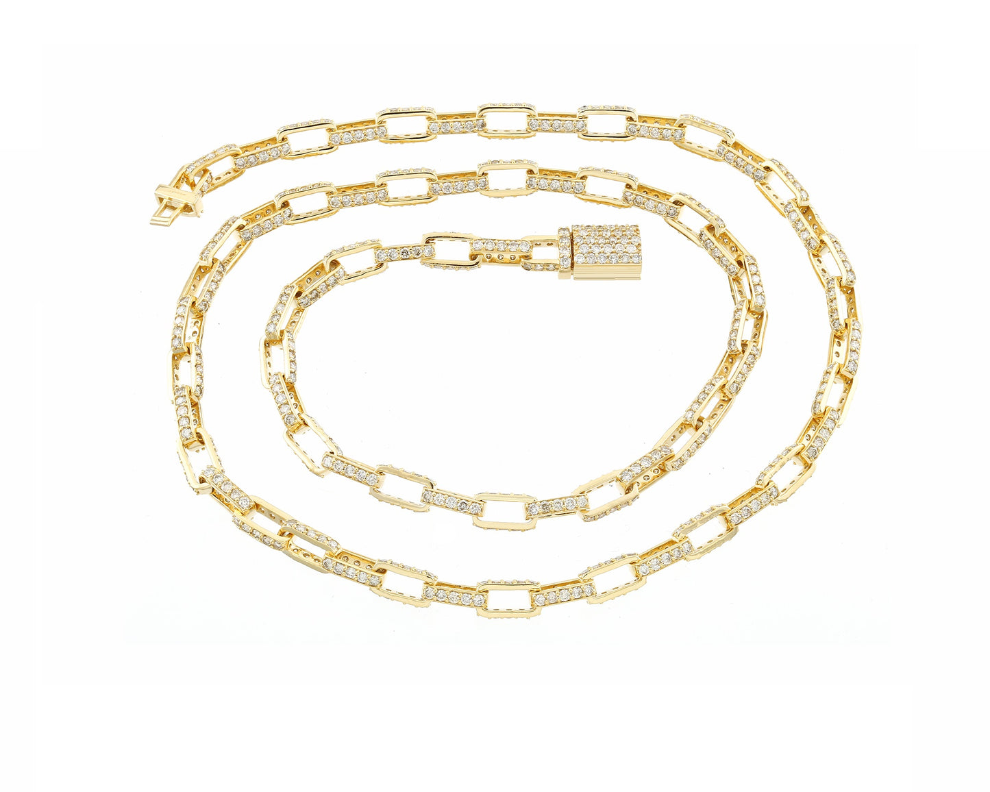 Open Box Link Chain With 16 Cts Natural Diamond